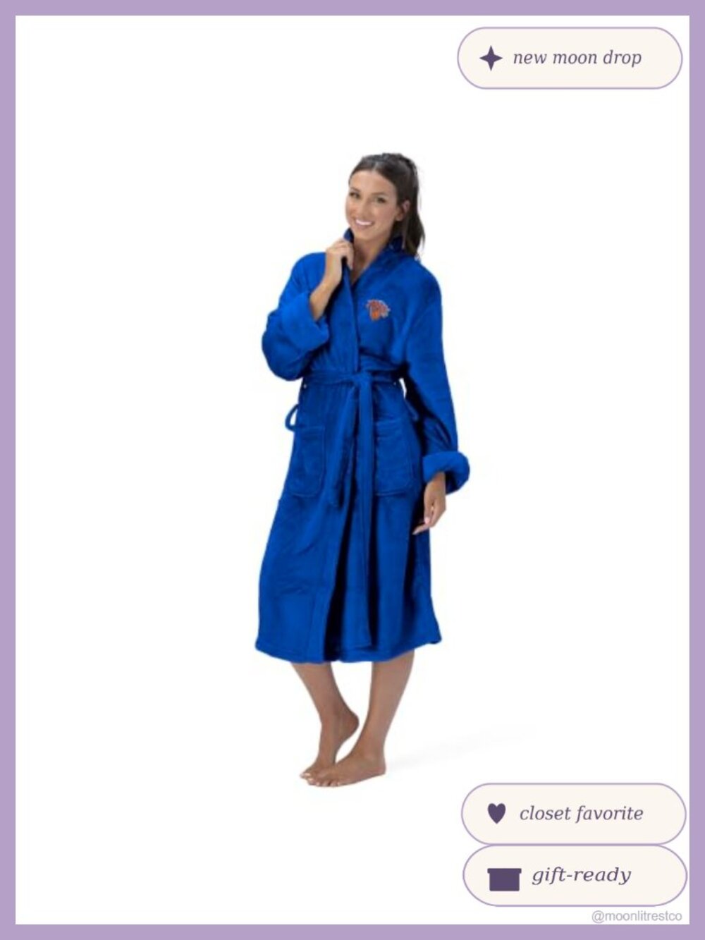 NBA New York Knicks Silk Touch Plush Polyester Bathrobe Unisex Loungewear